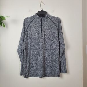 Under Armour Mens Medium Dark Gray Quarter Zip Heatgear Sweater